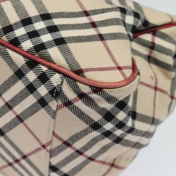 BURBERRY Nova Check Blue Label Hand Bag Canvas Beige Red Auth yk13174 - Picture 15 of 16
